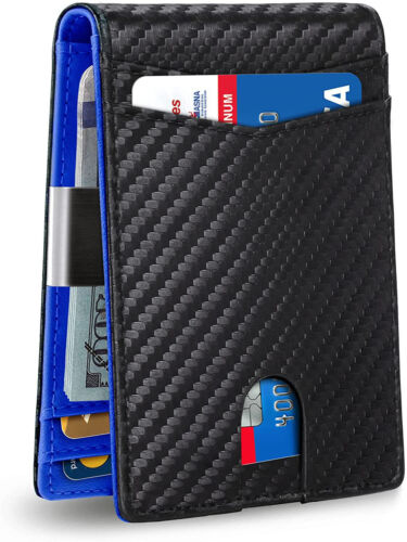 Men Genuine Leather RFID Blocking Card Holder Wallet with Money Clip for Men - Picture 21 of 25