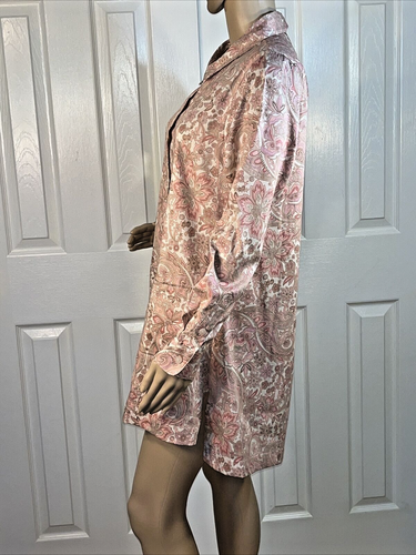 Isaac Button Tunic Shirt Pastel Pink Floral Long Sleeve Sz 2 Pockets - Picture 8 of 14