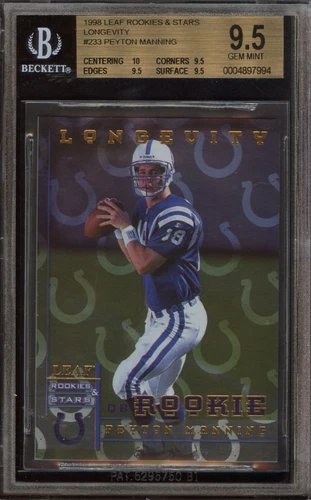 1998 Leaf Rookies & Stars Peyton Manning #233 (Longevity /50) - BGS 9.5 GEM MINT