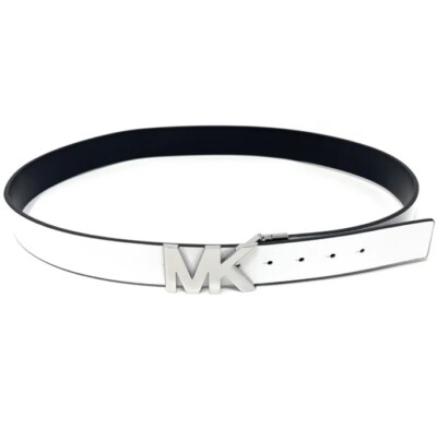 MICHAEL KORS BELT REVERSIBLE WHITE TO BLACK SILVER MK BUCKLE  display picture 3