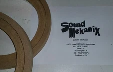 MDF FLUSH Speaker Rings 6 1/2" LARGE Size FLUSH Mount 3/4" Thick One Pair