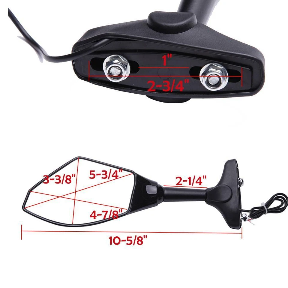 Espejos retrovisores de motocicleta con señales de giro LED para Kawasaki Ninja ZX11 ZX14 ZX10R ZX6R Foto 4 de 4