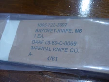 Original USGI Vietnam War Bayonet NOS Sealed Unissued Dated 1961  Imperial