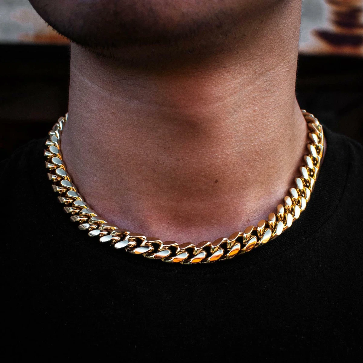 Thick cuban link choker deals