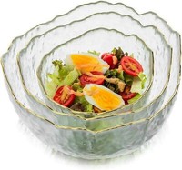 3Er Set Glas Schalen Stapelbar Servierschalen Rund Transparent