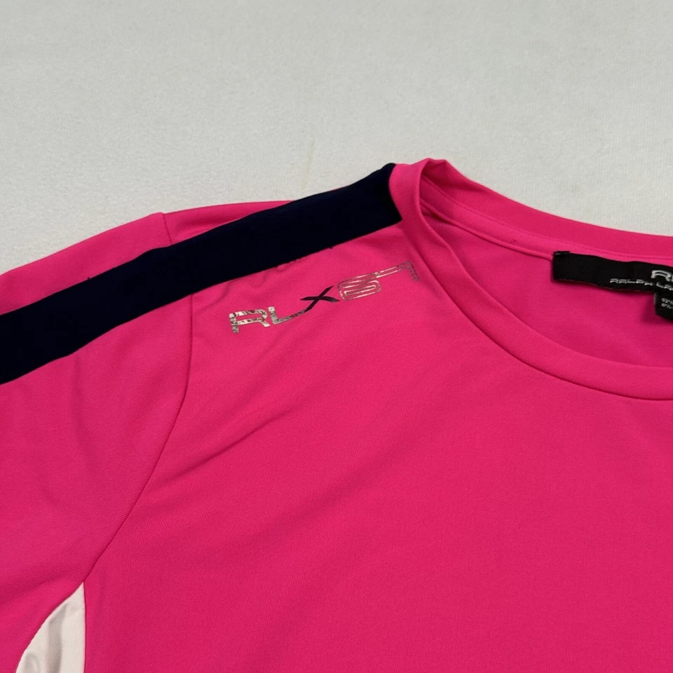 Camisa Ralph Lauren RLX Golf Manga Larga Rendimiento Rosa Para Mujer Pequeña Foto 4 de 4