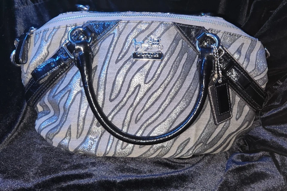 Coach Madison Sophia Lurex Zebra Jacquard Gallery Satchel Limited Edition 