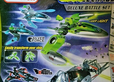 Erector Set Space Chaos Silver Force Dark Pirates 5101 5102 4100A  Light Sound
