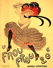 POSTER LE FROU FROU NEWSPAPER FRENCH CAN-CAN DANCER PARIS VINTAGE REPRO FREE S/H