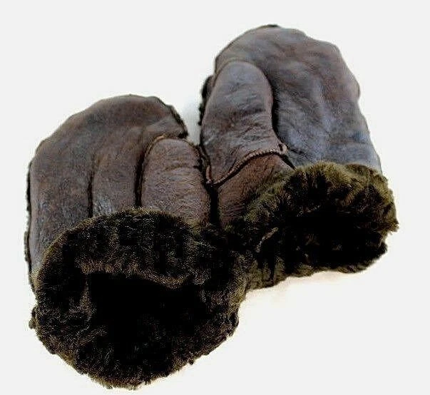 Fausthandschuh Lammfell Fäustlinge echt Leder Handschuh mocca Größ S M L XL NEU  - Bild 2 von 4