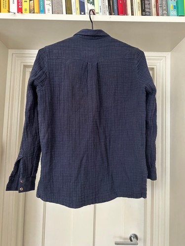 BOLAM STIL SHIRT KHADI BAUMWOLLE LANGARM BLAU XS - Bild 4 von 5