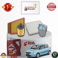 Inspektionskit Filter + ÖL Skoda Fabia II 1.4 Tdi 51KW 70CV Von 2009-> 2010