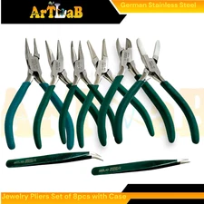 Jeweler Pliers Kit Hobby & Crafts, Multi-Purpose Jewelry Making Toolset (8Pcs)