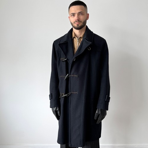 Vintage 1950s British 15B Navy Wool Duffle Overcoat by James Smith & Co Size M/L