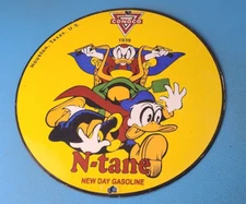 Vintage Conoco Gasoline Sign - Porcelain Metal Gas Station Motorcycle Ducks Sign