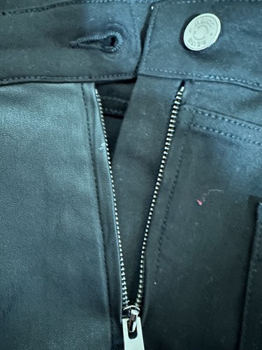 Reiss "Fade" leather-front jeans black size 12 - Picture 6 of 12