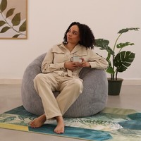 Cord Bean Bag Chair, Luxury Extra Large Classic Dome Adult Beanbag