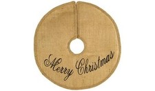 MERRY CHRISTMAS Burlap Tree Skirt, Choose from 3 Sizes by Country House