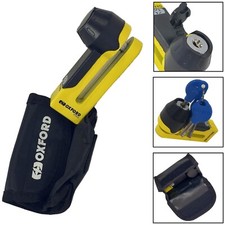 Oxford Titan Disc lock Yellow LK486 Motorcycle Security System 10mm Carry Pouch