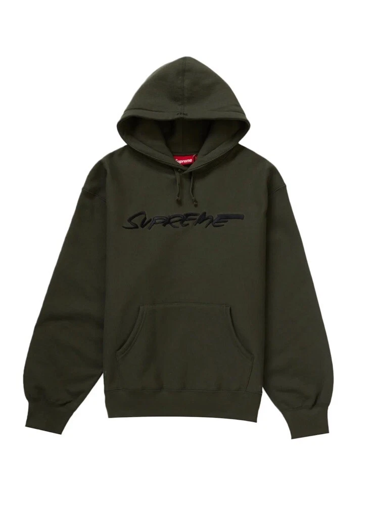 Sweat à capuche Supreme Futura olive foncé SS24 logo box taille XXL NEUF