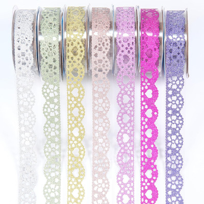 7 Rollen Washi selbstklebend Klebebänder Spitzenband Bunte deko farbige Klebeban