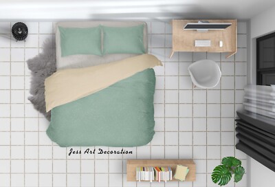 3D Green Background Pattern Quilt Cover Set Bedding Sets Pillowcases 64