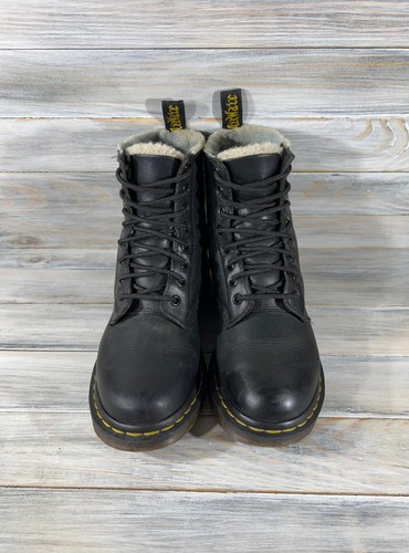 Botas de cuero para mujer Dr.Martens 1460 Serena forradas de piel negras informales - Imagen 16 de 24