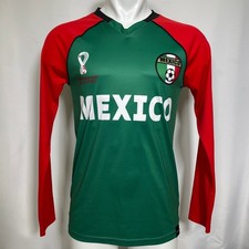 Mexico FIFA World Cup Qatar 22 Long Sleeve Green Raglan Soccer Jersey Mens SMALL