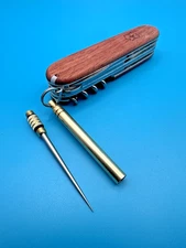 Brass EDC Awl Keychain Tool Compatible Accessory for Victorinox Swiss Army Knife