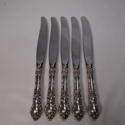 Meadow Rose by Wallace Sterling Silver Handle Dinner Knife 1907 No Mono