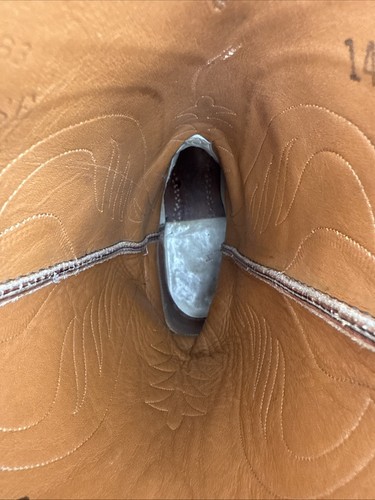 Lucchese Classic Goatskin Leather Womens Cowboy Boots Mahogany Brown Size 10.5 C - Picture 15 of 15