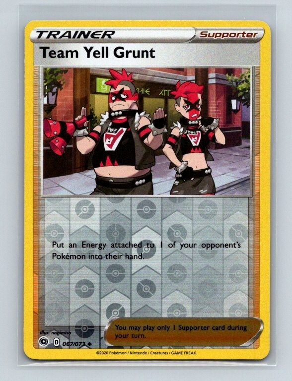 Team Yell Grunt 67/73 Uncommon Champion's Path Pokemon Reverse Holo Near Mint