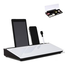 Desktop Dry Erase Board with Storage Black Base Desk White Board Desk Board...