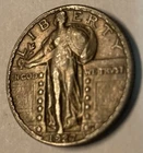 (D) Nice Dark Silver 1927 Standing In Liberty Quarter Fine + Condition