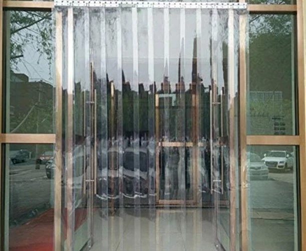 Cortina de puerta de tira de PVC resistente de 84" de altura - Ideal para almacenes y hogares Foto 4 de 4