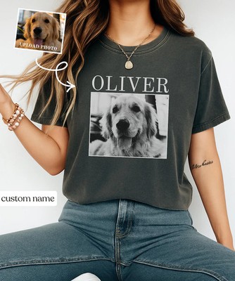 Custom Pet Portrait Comfort Tee Personalized Dog Cat Photo Shirt Gift Idea