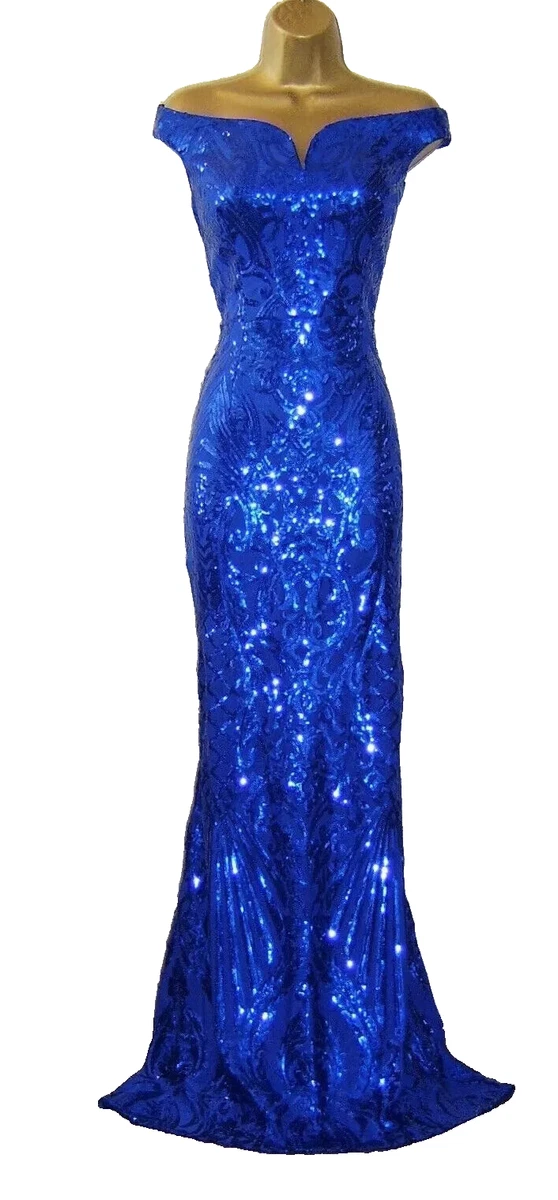 quiz royal blue sequin dress Quiz Sequin Dress V Neck Quiz Royal Blue Sequin Dress Quiz Royal Sequin  Open Back