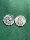 90% Not Junk Silver Coins $1 Face Value (2) Uncirculated Franklin Half Dollars