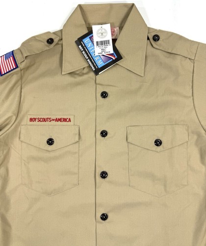 Vintage Boy Scouts Of America Mens Size Small Official Shirt Khaki Made In USA - Picture 2 of 9