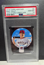 PSA 10 MIKE TROUT 2019 Topps Heritage 1970 Stars Candy Lids #2 PSA 10 GEM MINT