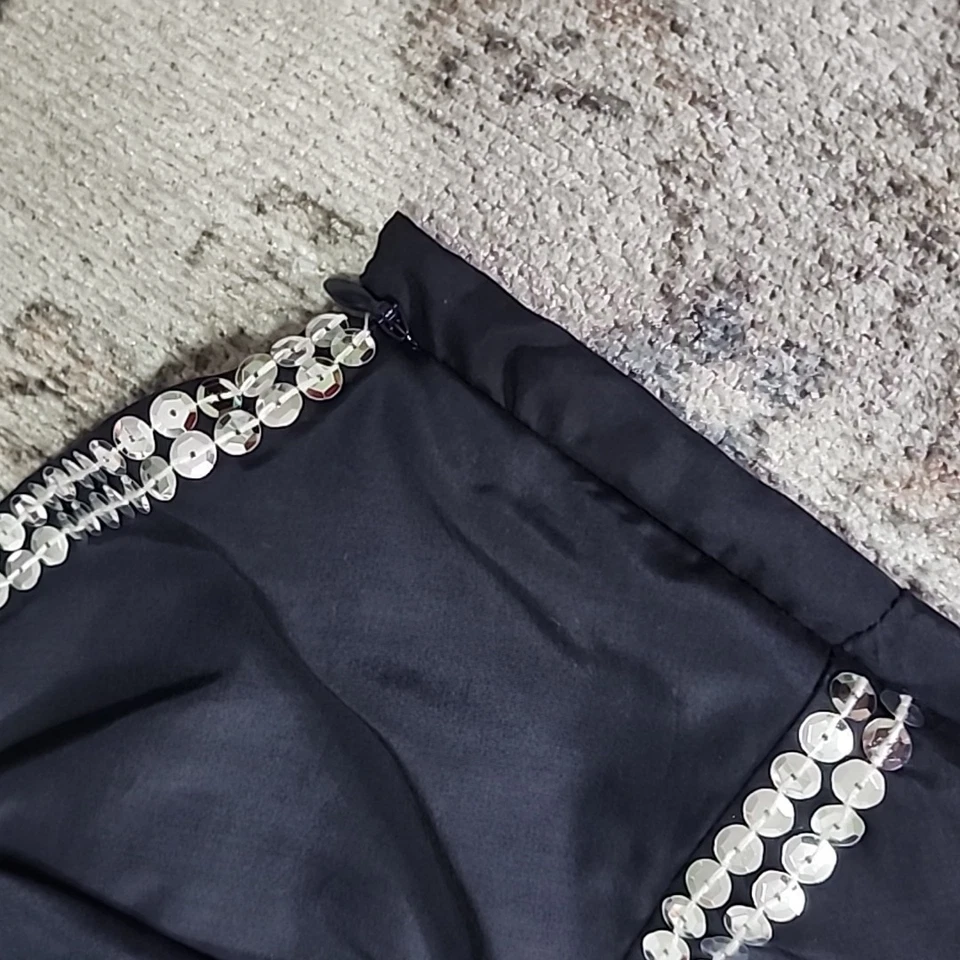 Ограниченный Майка M Y2K темно серый блестки шелковая смесь с ремешками Babydoll - Изображение 4 из 4