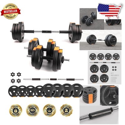 Adjustable 2-in-1 Dumbbell Barbell Set 15kg, Home Gym Weight Training