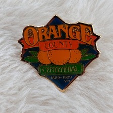 Vtg 1989 Orange County California Centennial Souvenir Enamel Lapel Pin