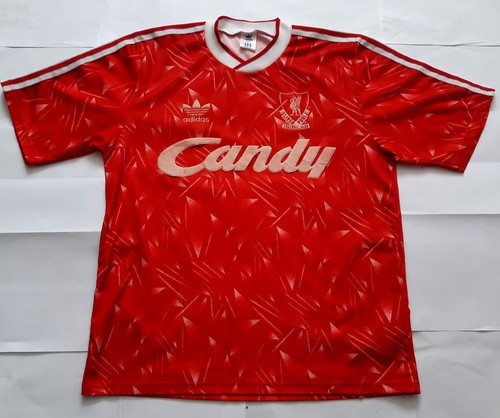 Rare LIVERPOOL 1989 / 1990 CANDY Vintage ADIDAS HOME Shirt Jersey 1980s 1990s