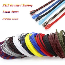 PET Expandable Wire Cable Sleeving Sheathing Braided Loom Tubing 3mm 4mm Width
