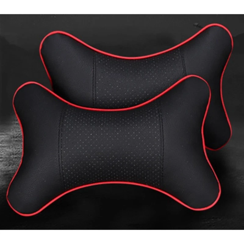 2x Almohada de reposacabezas de coche de cuero PU Almohada para cuello de coche Almohada de soporte para cuello automotriz Foto 4 de 4