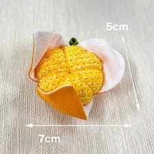 B046 Japan Handmade Craft SMALL Mikan Mandarin Tsurushi Hina Ornament Chirimen