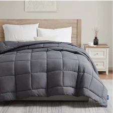 Gray-All Season Premium Down Alternative Quilted Comforter or Duvet Insert-FULL