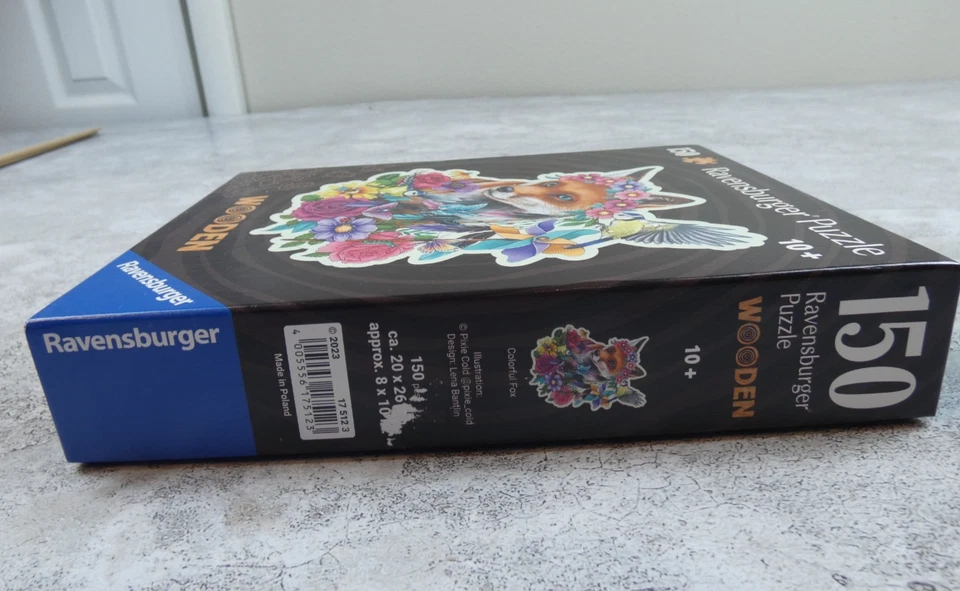 Ravensburg Puzzle 150 Piece Colorful Floral Fox Wood Reversible Complete - Image 3 of 4