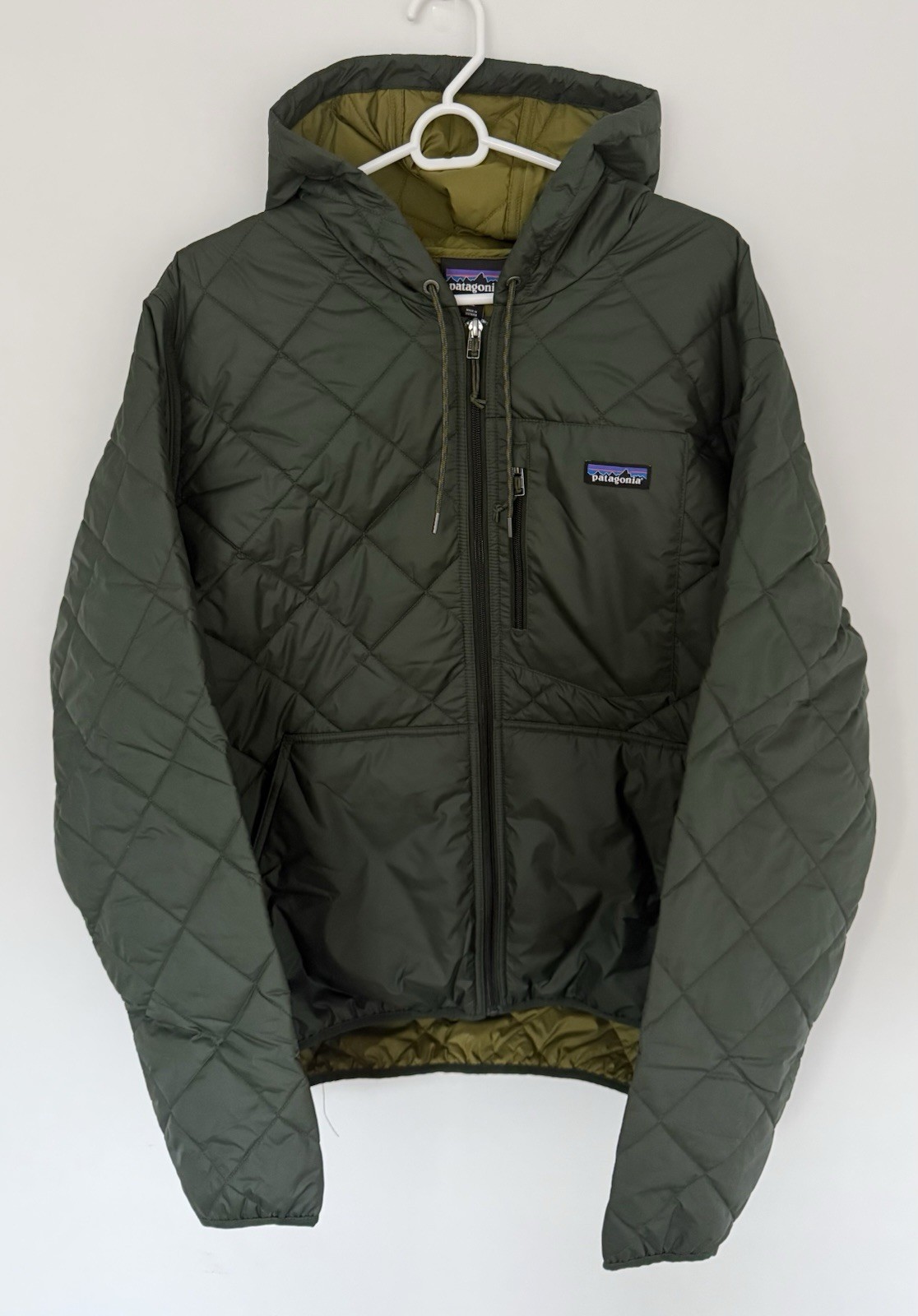 PATAGONIA Diamond Quilted Hoody Old Growth Green Men's Size XL 27611 MSRP $199